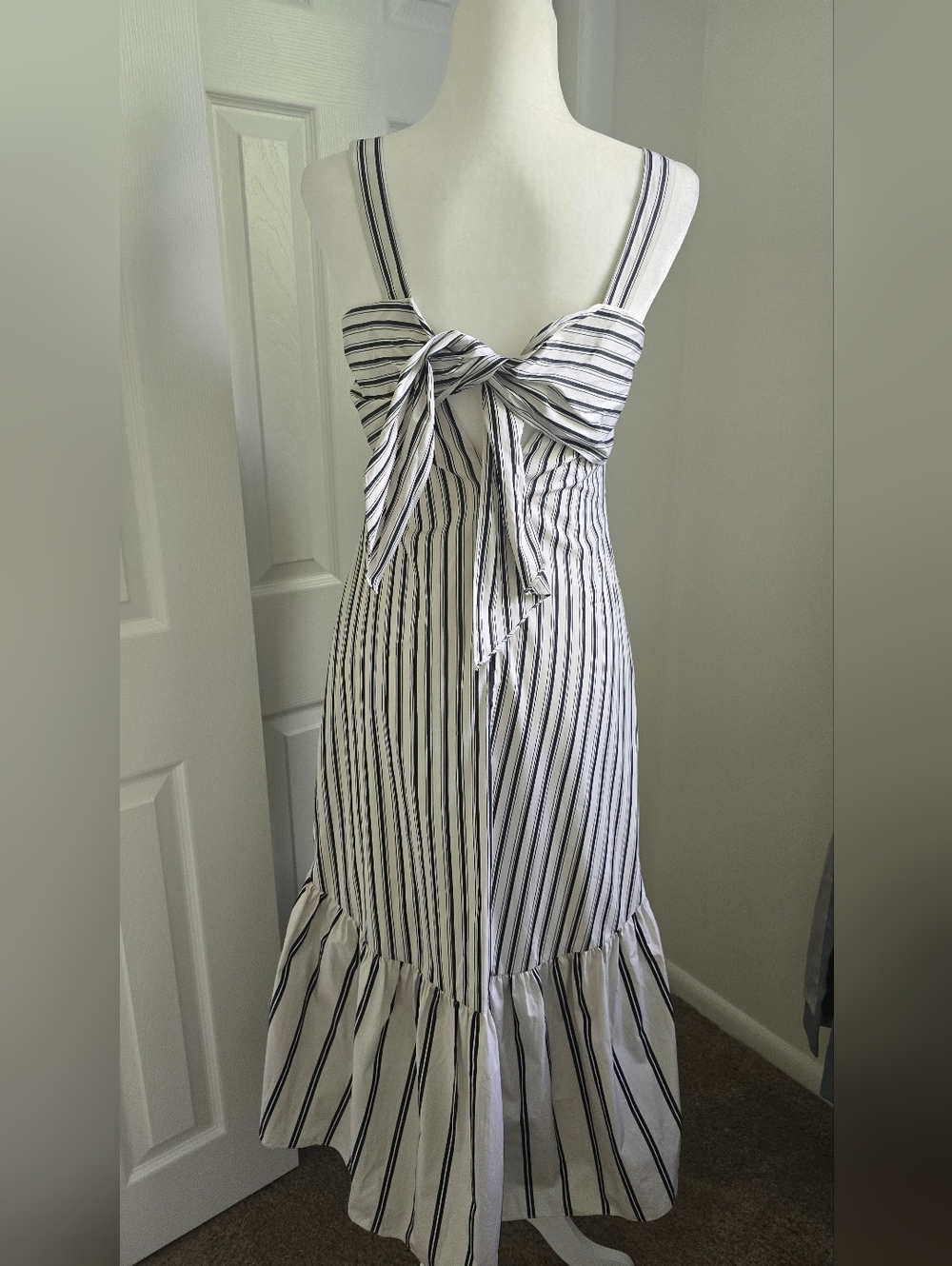 Theory Ventura Striped Tie Back Midi Dress, Sz. P - Picture 3 of 6
